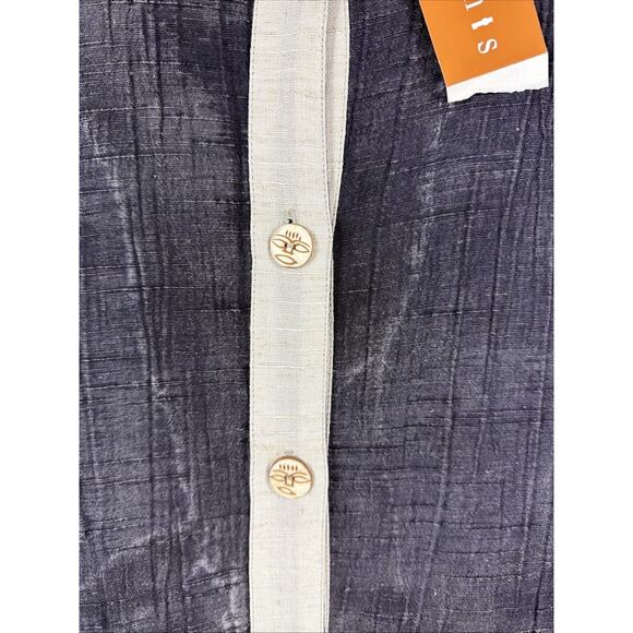 NWT Kusnadi New York Black With Batik Pattern Drop Sleeve Jacket #1327 One Size - Picture 2 of 6